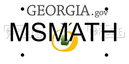 MSMATH Georgia License Plate