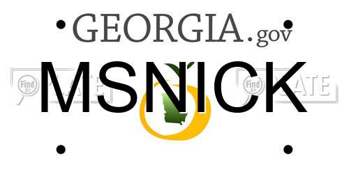 MSNICK Georgia License Plate