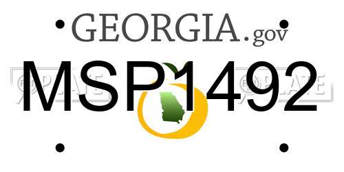MSP1492 Georgia License Plate