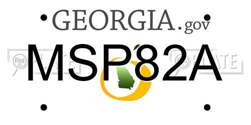 MSP82A Georgia License Plate