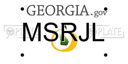 MSRJL Georgia License Plate
