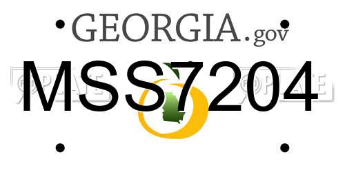 MSS7204 Georgia License Plate
