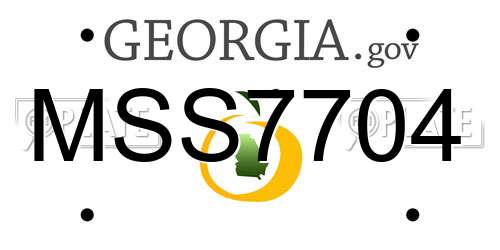 MSS7704 Georgia License Plate