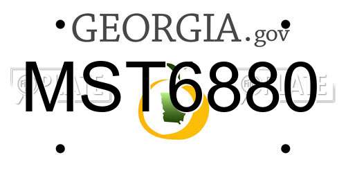 MST6880 Georgia License Plate