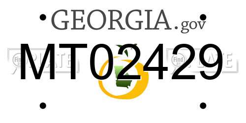 MT02429 Georgia License Plate