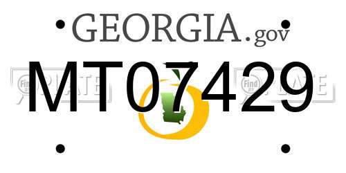 MT07429 Georgia License Plate