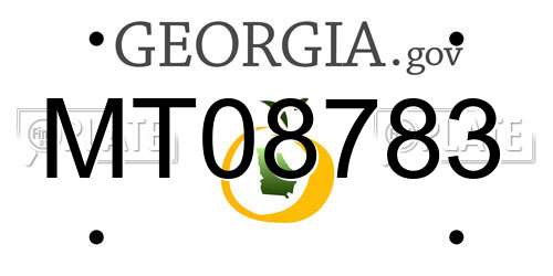 MT08783 Georgia License Plate