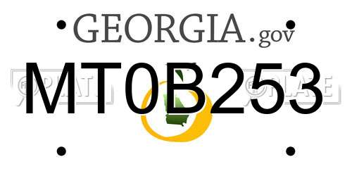 MT0B253 Georgia License Plate