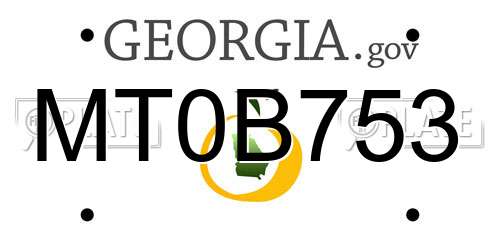 MT0B753 Georgia License Plate