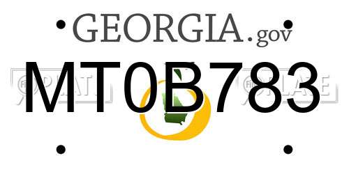 MT0B783 Georgia License Plate