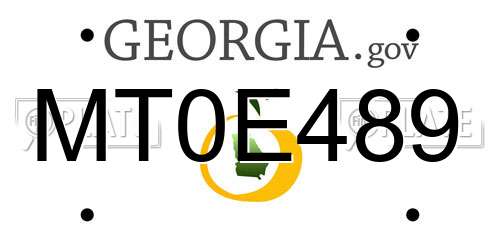MT0E489 Georgia License Plate