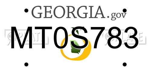 MT0S783 Georgia License Plate
