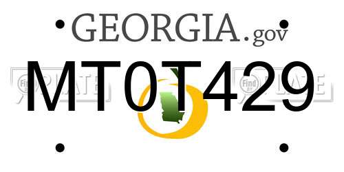 MT0T429 Georgia License Plate