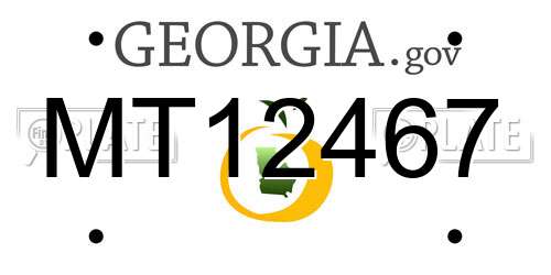 MT12467 Georgia License Plate