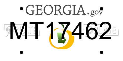 MT17462 Georgia License Plate