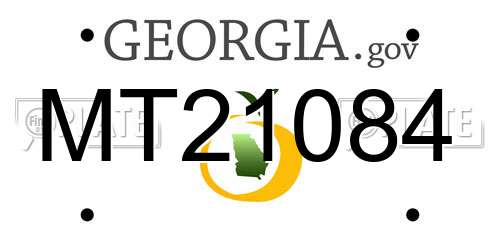MT21084 Georgia License Plate