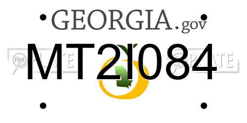 MT2I084 Georgia License Plate