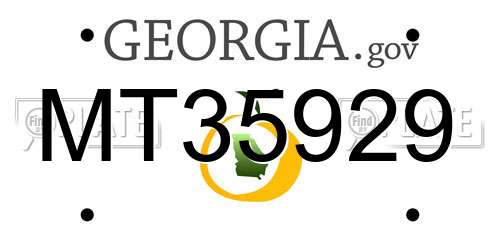 MT35929 Georgia License Plate