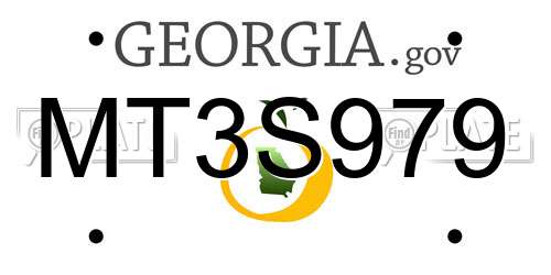 MT3S979 Georgia License Plate