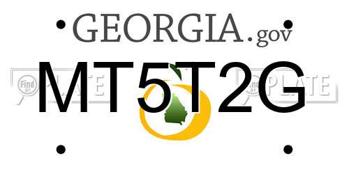 MT5T2G Georgia License Plate