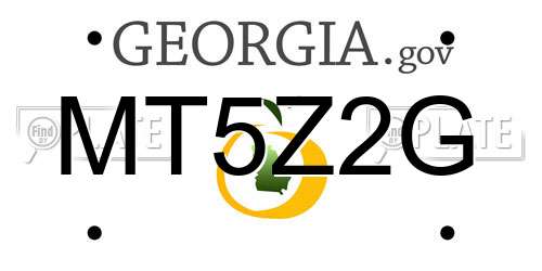 MT5Z2G Georgia License Plate