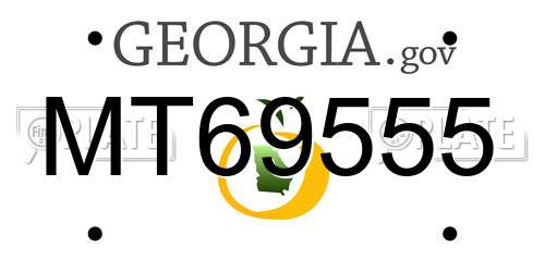 MT69555 Georgia License Plate