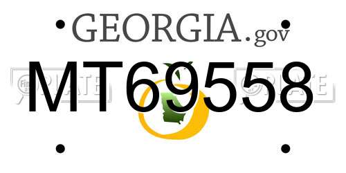 MT69558 Georgia License Plate
