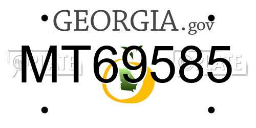 MT69585 Georgia License Plate