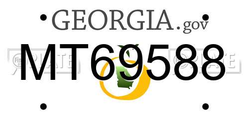 MT69588 Georgia License Plate