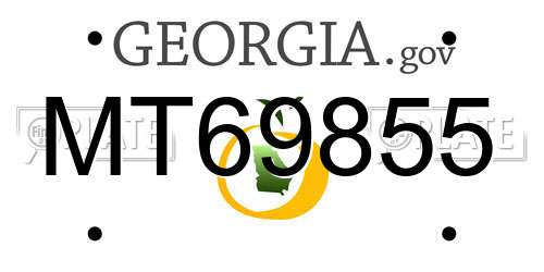 MT69855 Georgia License Plate