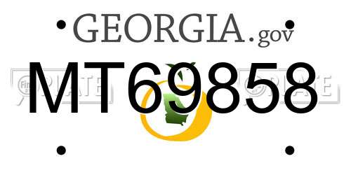 MT69858 Georgia License Plate