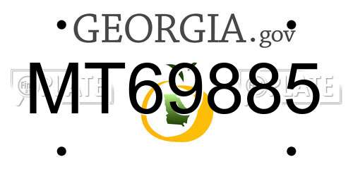 MT69885 Georgia License Plate