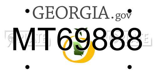 MT69888 Georgia License Plate