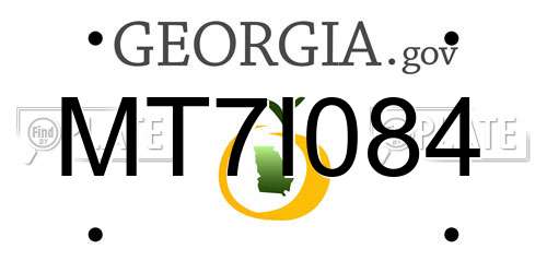 MT7I084 Georgia License Plate