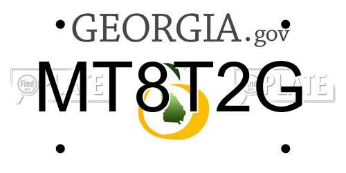 MT8T2G Georgia License Plate