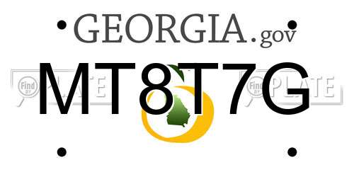 MT8T7G Georgia License Plate