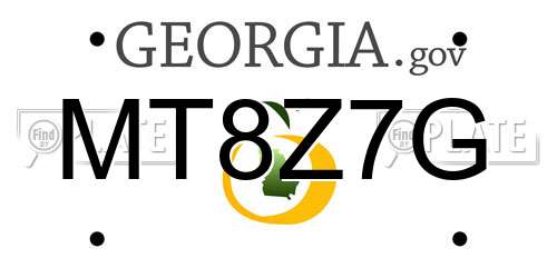 MT8Z7G Georgia License Plate