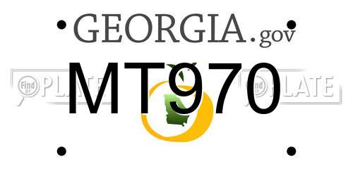 MT970 Georgia License Plate