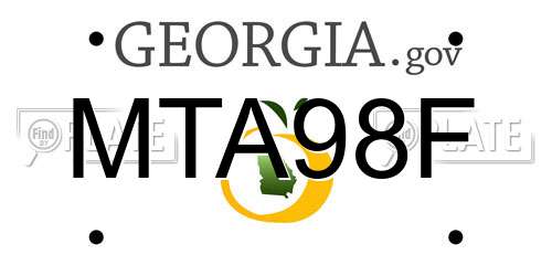 MTA98F Georgia License Plate