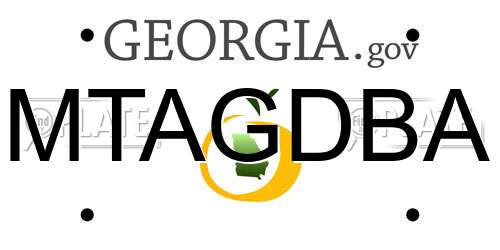 MTAGDBA Georgia License Plate