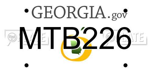 MTB226 Georgia License Plate