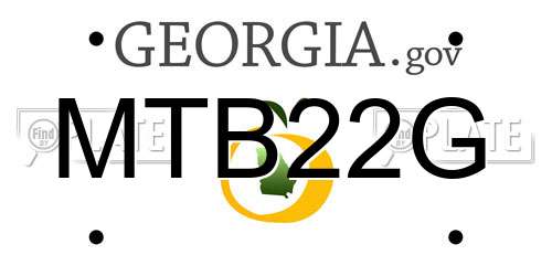 MTB22G Georgia License Plate