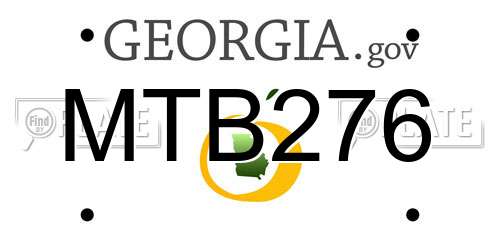 MTB276 Georgia License Plate