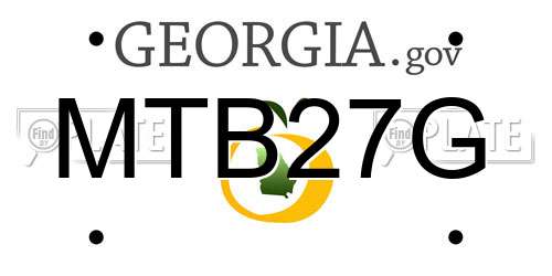 MTB27G Georgia License Plate