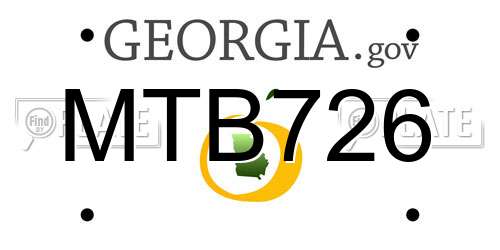 MTB726 Georgia License Plate