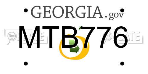 MTB776 Georgia License Plate