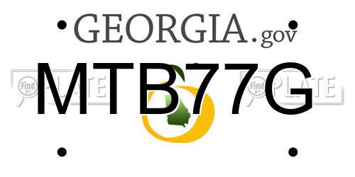 MTB77G Georgia License Plate