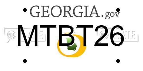 MTBT26 Georgia License Plate