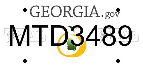 MTD3489 Georgia License Plate