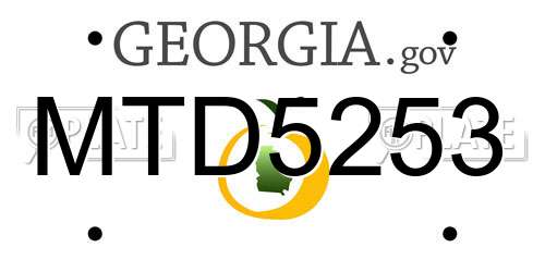 MTD5253 Georgia License Plate